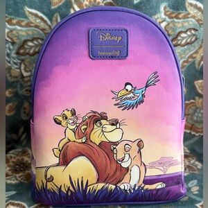 Loungefly Disney Lion King Pink and Purple Kids Backpack